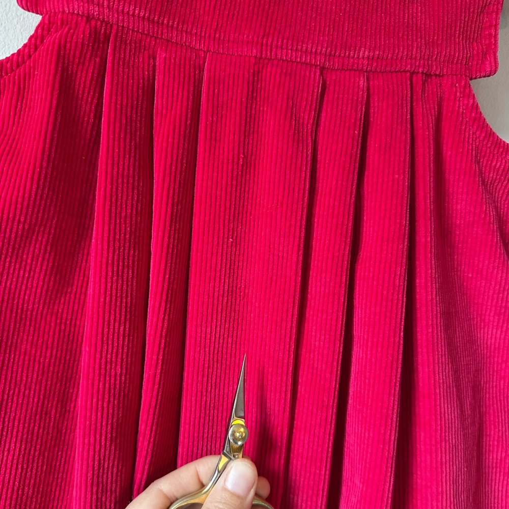 Mine Alone Raspberry Corduroy Pleated Pinafore Dress Size 4T - Picture 15 of 16